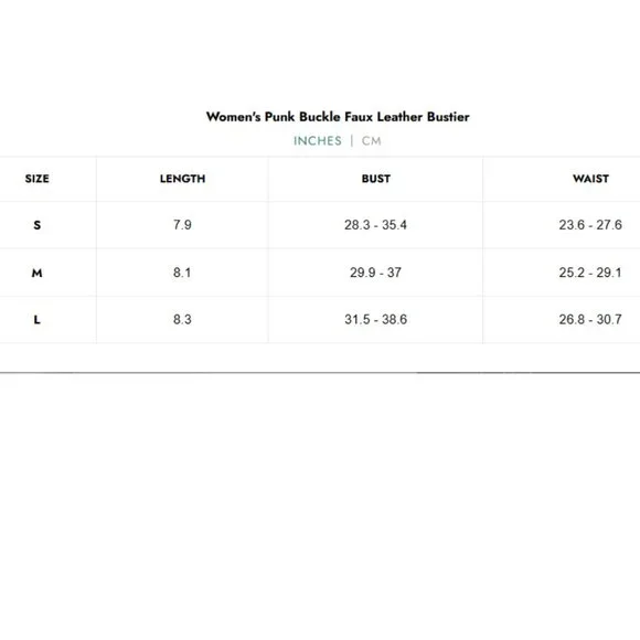 Punk Rock Buckle Up Bustier Top Sz L Stretchy Black Faux Leather Gothic Grommets - Picture 7 of 7